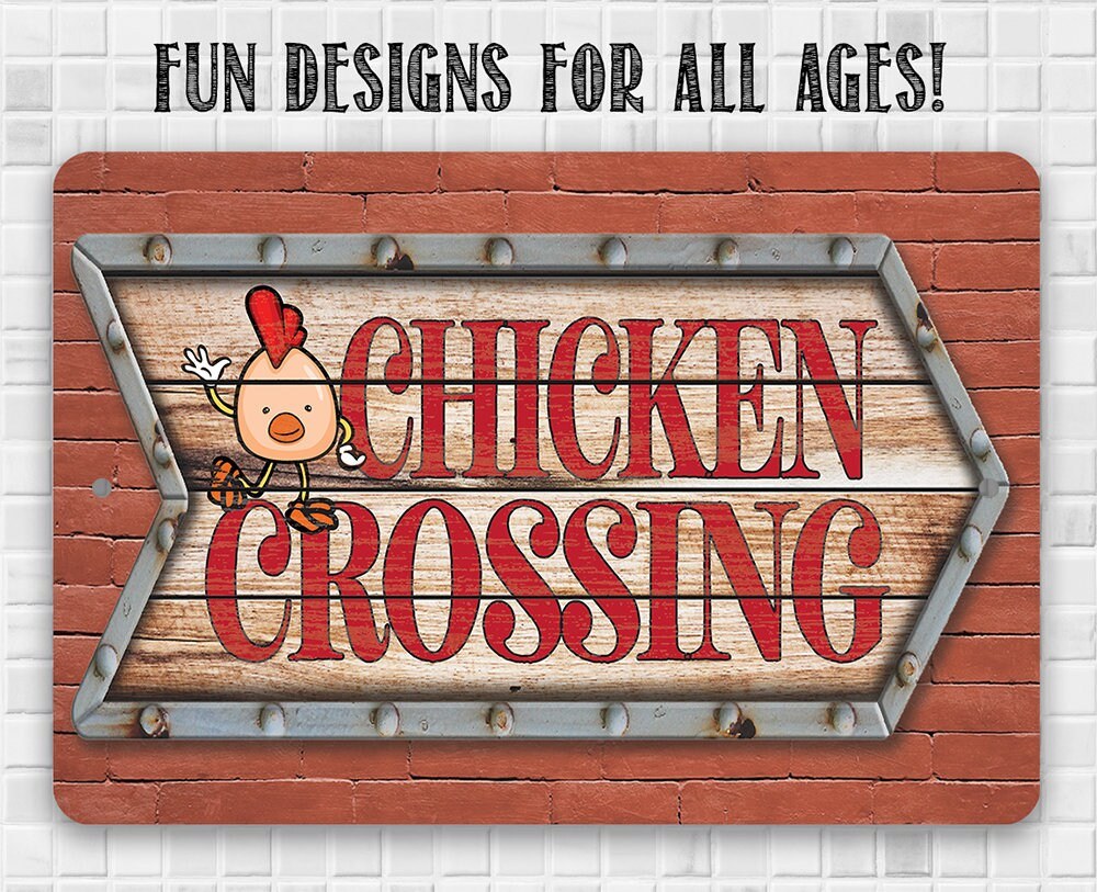 Chicken Coop Sign - Chicken Crossing - Metal Sign Metal Sign Lone Star Art 