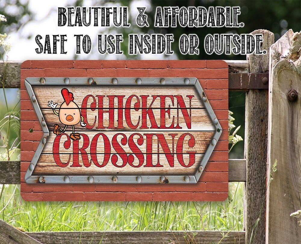 Chicken Coop Sign - Chicken Crossing - Metal Sign Metal Sign Lone Star Art 