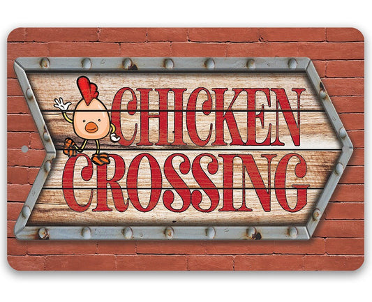 Chicken Coop Sign - Chicken Crossing - Metal Sign Metal Sign Lone Star Art