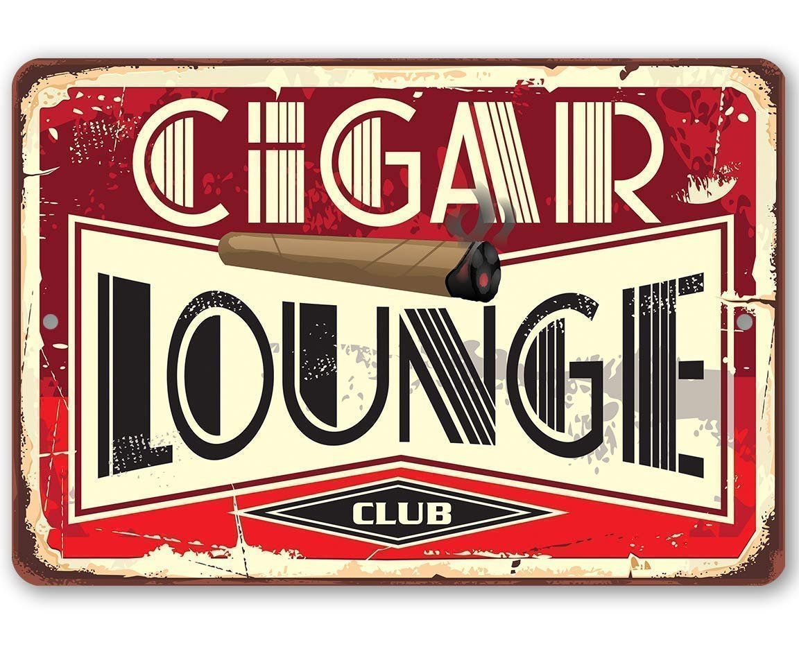 Cigar Lounge 2 - Metal Sign | Lone Star Art.