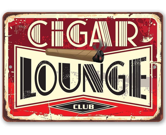 Cigar Lounge 2 - Metal Sign | Lone Star Art.