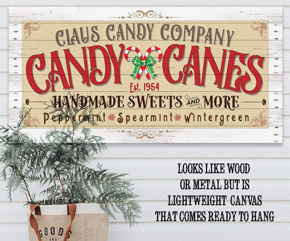 Claus Candy Cane Co - Canvas | Lone Star Art.