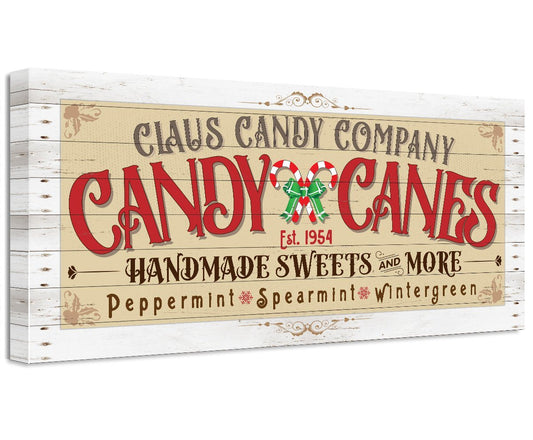 Claus Candy Cane Co - Canvas | Lone Star Art.