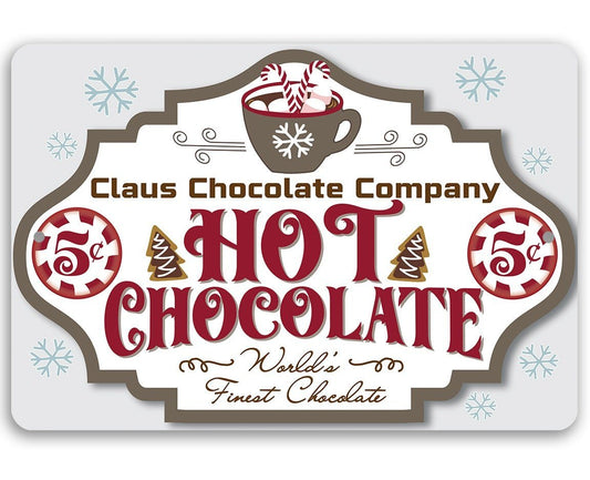 Claus Chocolate Company - Metal Sign | Lone Star Art.