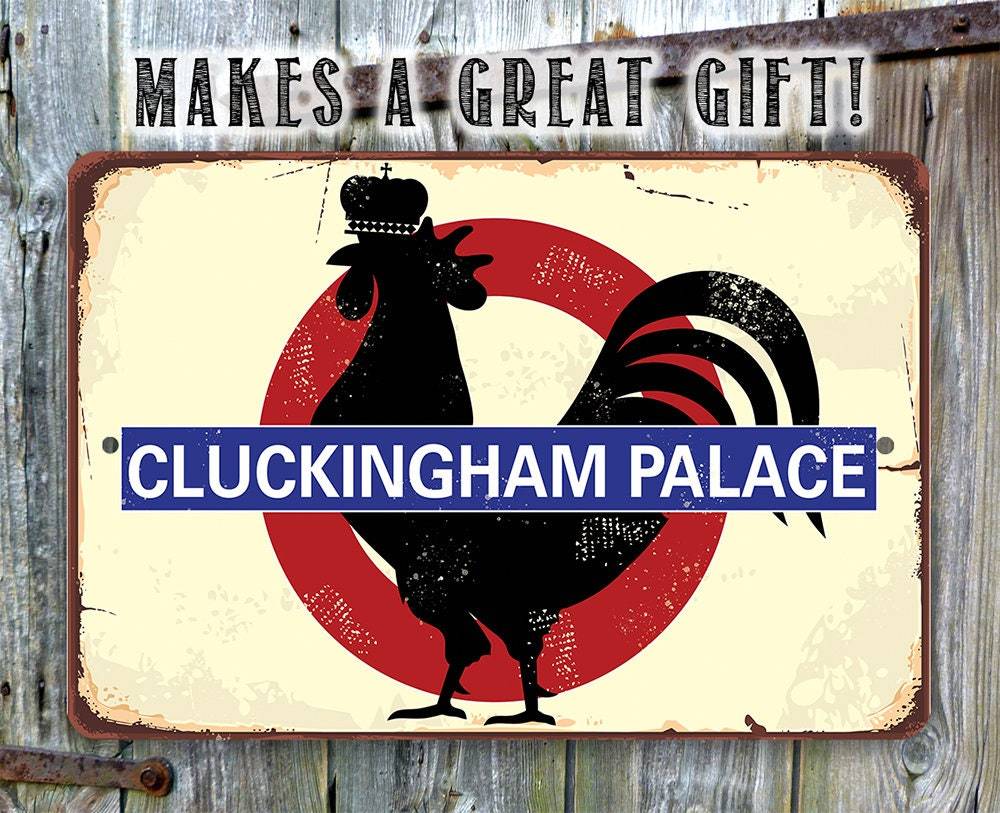 Cockington Sign Cluckingham Palace - Metal Sign | Lone Star Art.