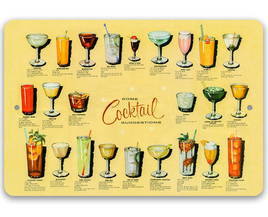 Cocktail Suggestions - Metal Sign Metal Sign Lone Star Art