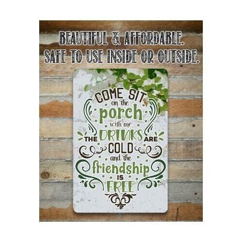 Come Sit on the Porch With Me - Metal Sign | Lone Star Art.