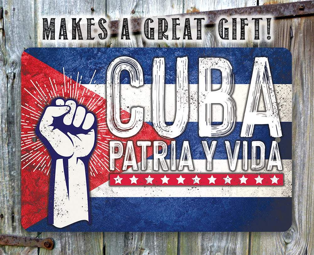 Cuba Libre Patria Y Vida - Metal Sign | Lone Star Art.