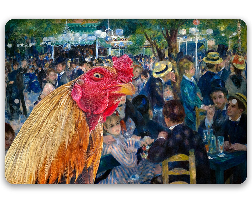 Dance at Le moulin de la Galette Painting - Interrupted Rooster - Metal Sign Metal Sign Lone Star Art 