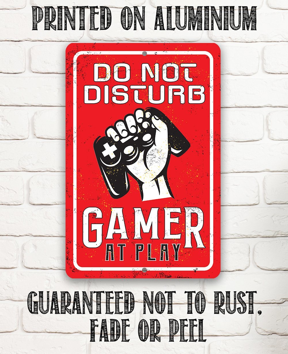 Danger Do Not Disturb Gamer- Metal Sign | Lone Star Art.