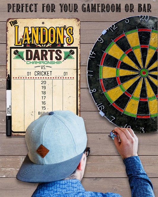Dart Scoreboard Dry Erase for Keeping Score in All Cricket Games, 301 or 501 - Magnetic Dry Erase Marker with Eraser - Great Looking Darts Lone Star Art 