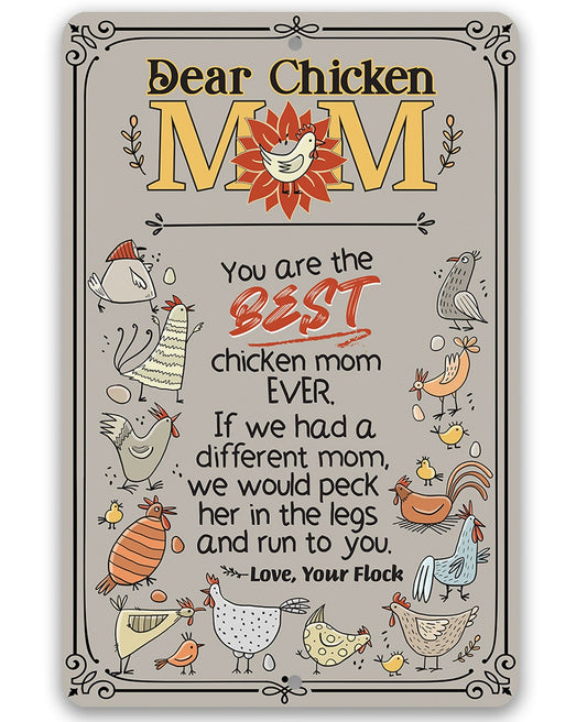 Dear Chicken Mom - Metal Sign Metal Sign Lone Star Art 