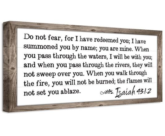 Do Not Fear Isaiah 43 - Canvas | Lone Star Art.