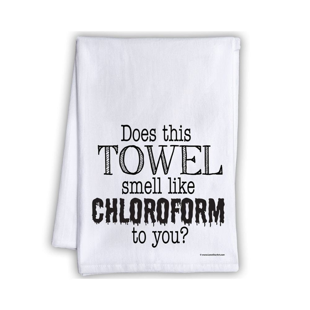 Myakako 2 Pack Does This Towel Smell Like Chloroform to You Kitchen Towels  Dish Towels, Funny Halloween Gothic Kitchen Towels, True Crime Bathroom