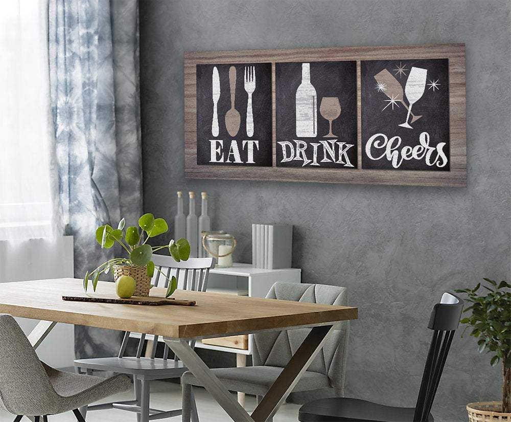Eat Drink Cheers - Canvas | Lone Star Art.