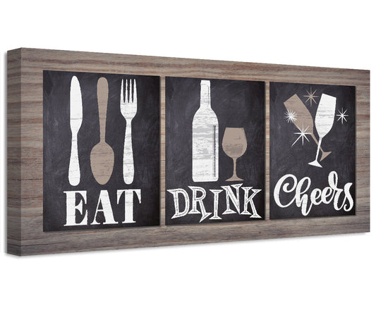 Eat Drink Cheers - Canvas | Lone Star Art.