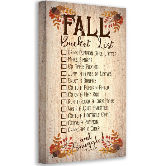 Fall Bucket List - Canvas | Lone Star Art.