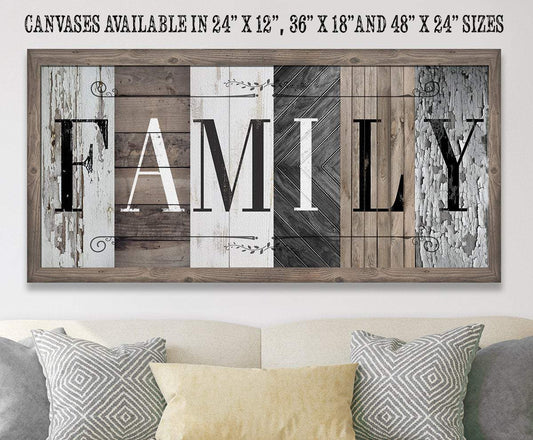Family in Multi Pattern - Canvas | Lone Star Art.
