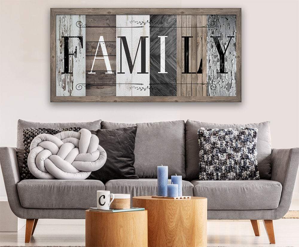 Family in Multi Pattern - Canvas | Lone Star Art.