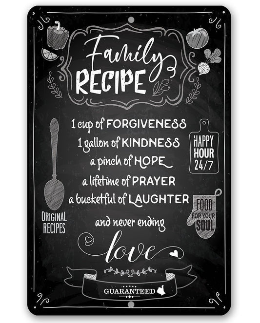 Family Recipe - Metal Sign | Lone Star Art.