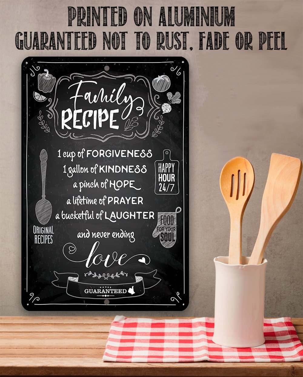 Family Recipe - Metal Sign | Lone Star Art.