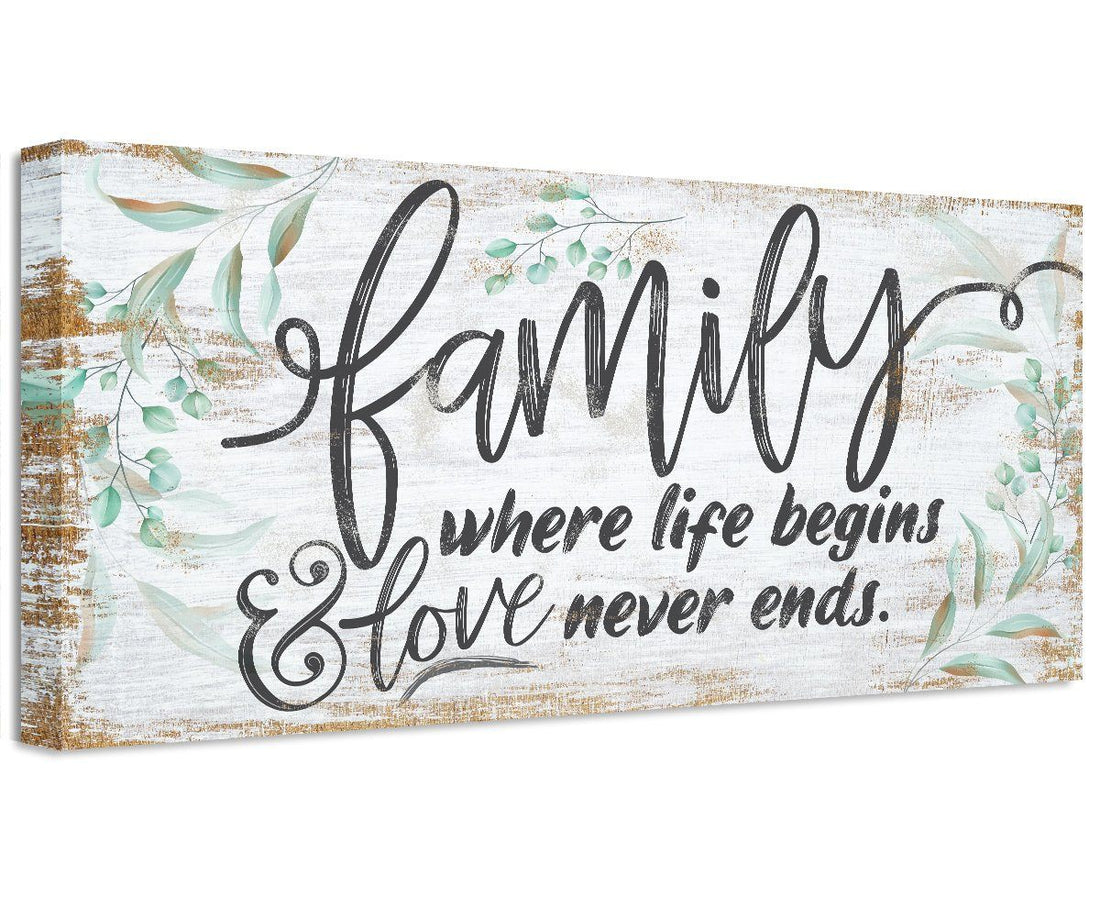 Impression sur toile Homeworks Etc Family Where Life Begins