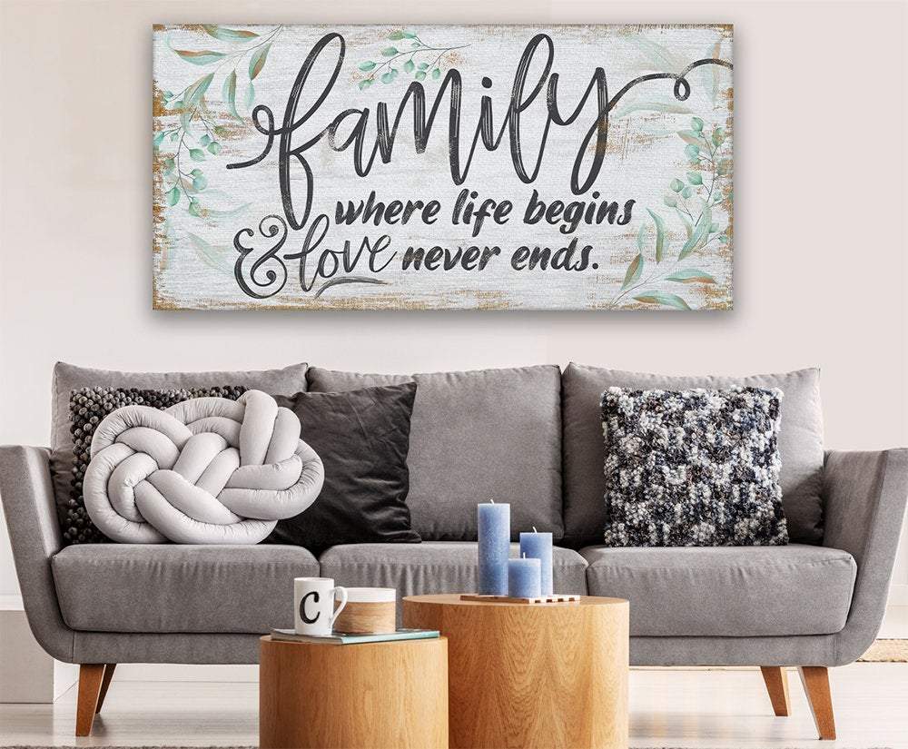 Family Where Life Begins - Canvas | Lone Star Art.