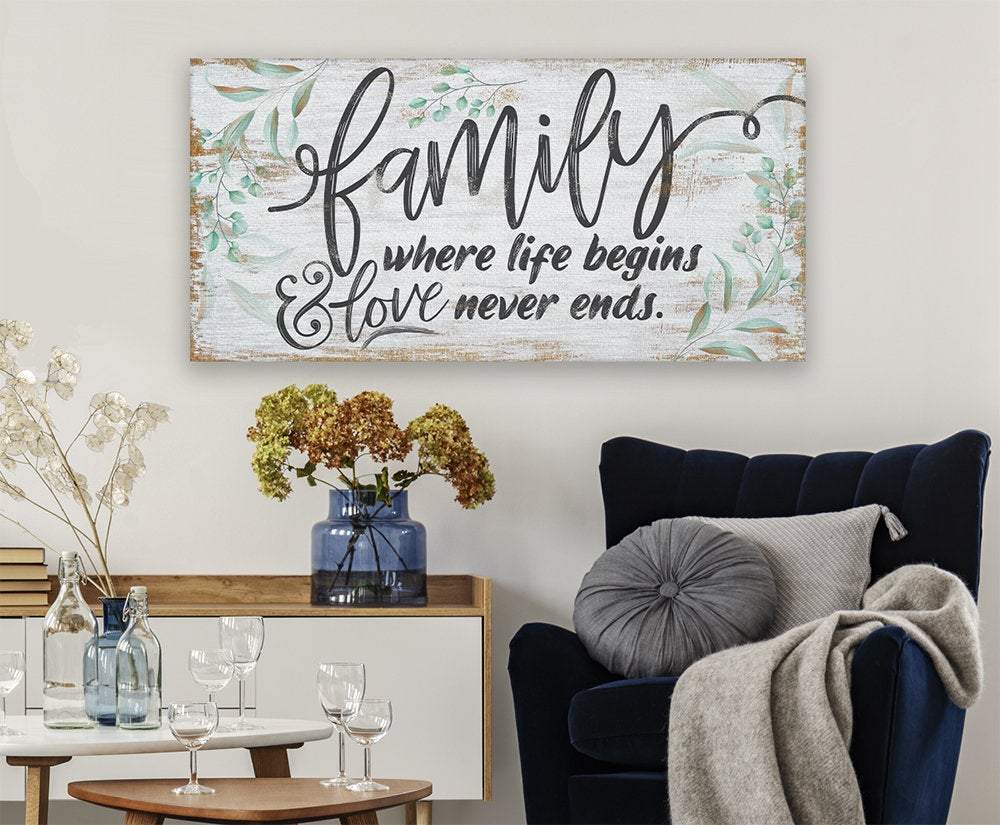 Family Where Life Begins - Canvas | Lone Star Art.