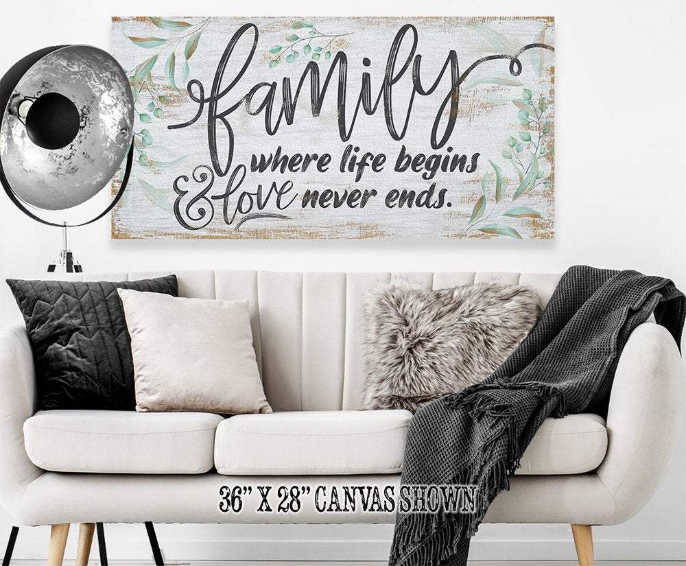 Family Where Life Begins - Canvas | Lone Star Art.