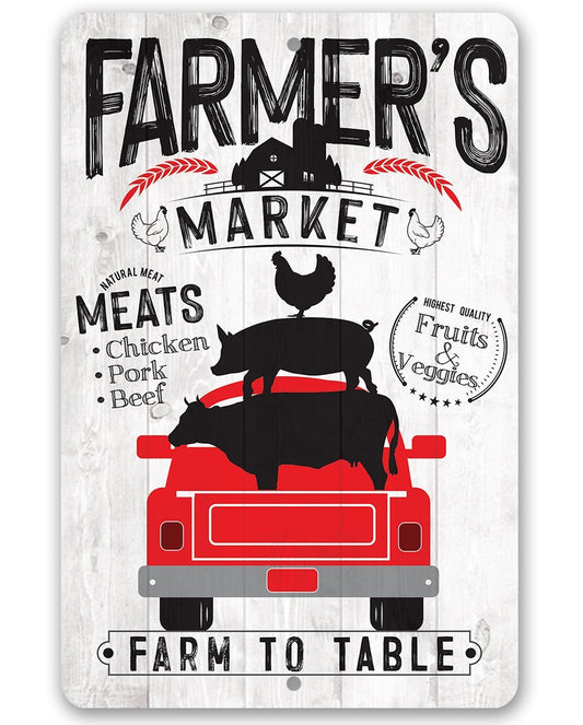 Farmer's Market - Metal Sign | Lone Star Art.