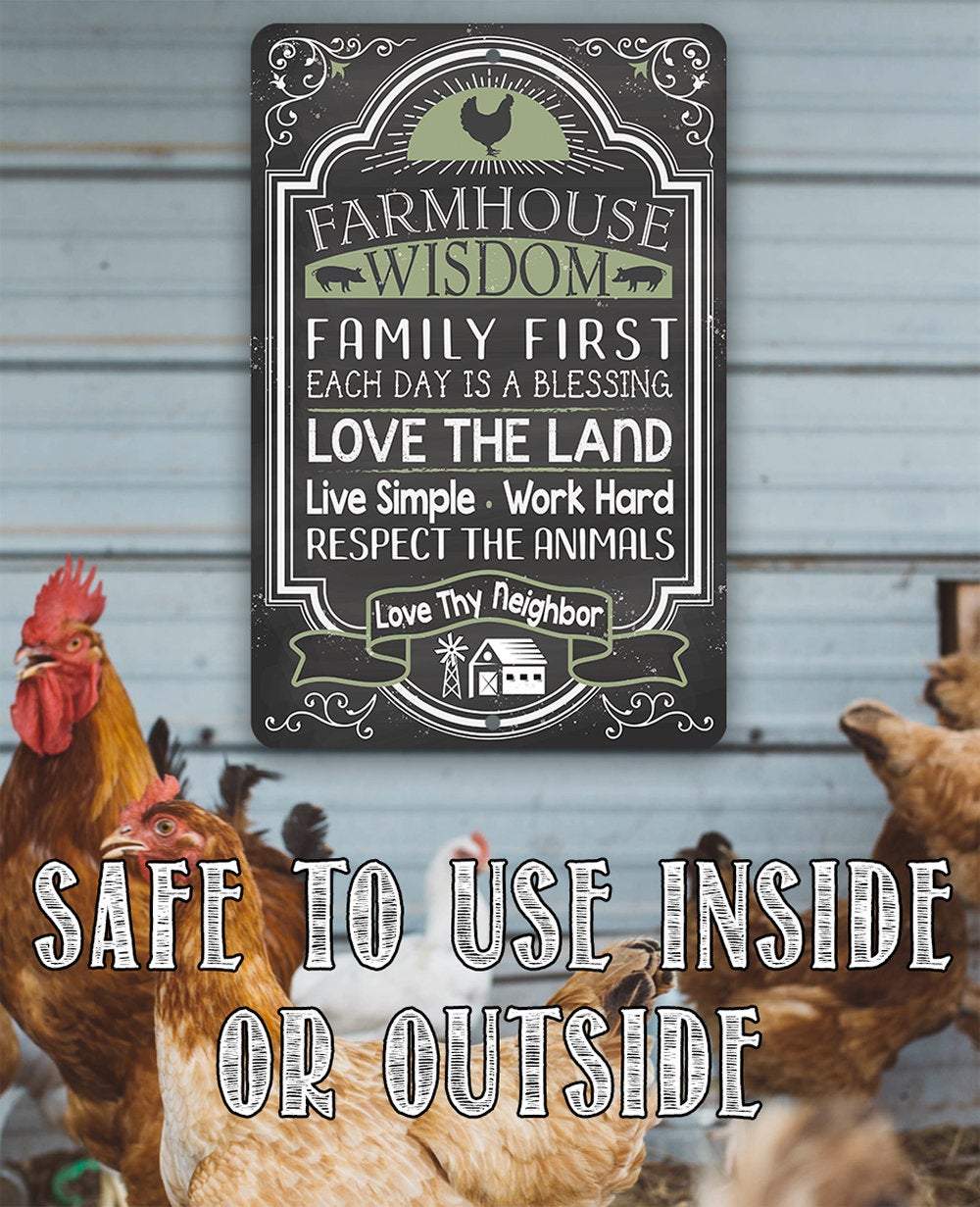 Farmhouse Wisdom - Metal Sign | Lone Star Art.