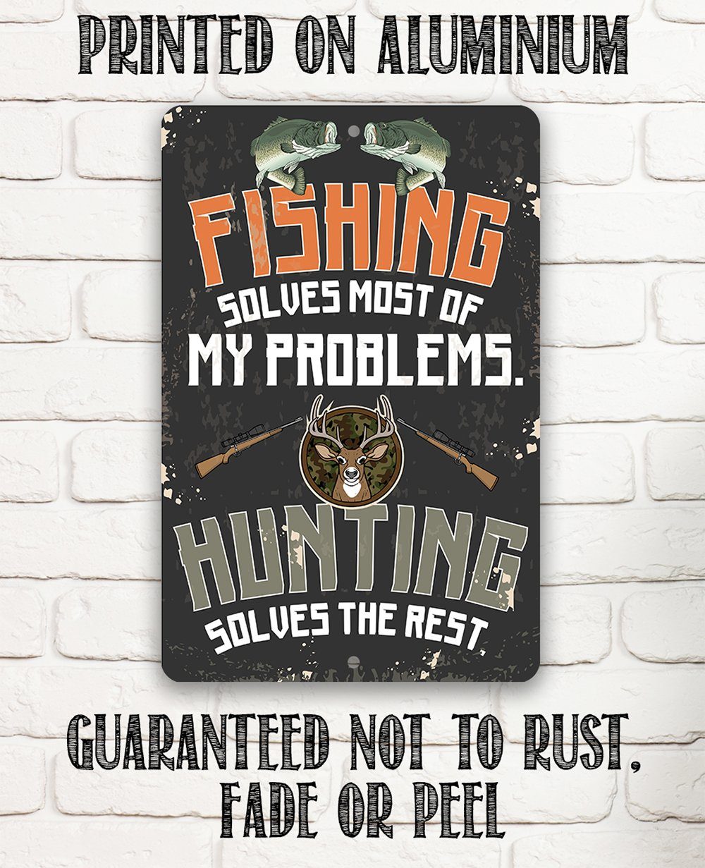 Fishing and Hunting - Metal Sign | Lone Star Art.