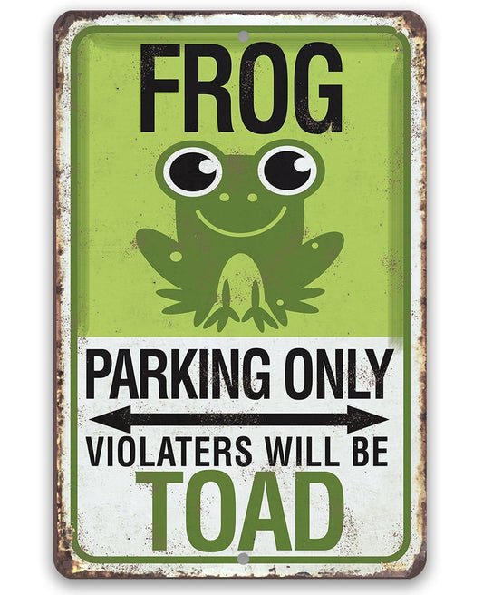 Frog Parking - Metal Sign | Lone Star Art.