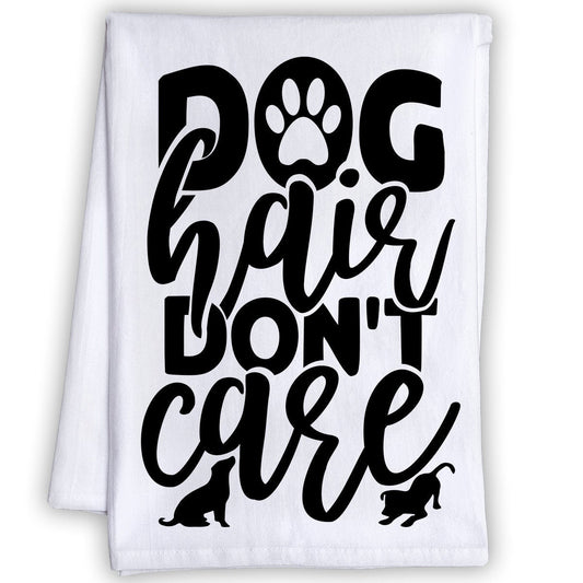 Funny Kitchen Tea Towels - Dog Hair Don't Care - Humorous Fun Sayings - Cute Housewarming Gift/Fun Home Decor Lone Star Art
