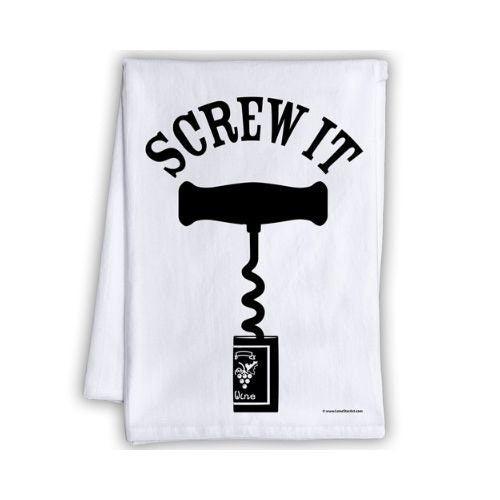 Funny Kitchen Tea Towels - Screw It - Humorous Flour Sack Dish Towel - Great Housewarming Gift and Hilarious Kitchen Bar Decor Lone Star Art 