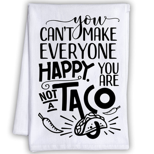 Funny Kitchen Tea Towels - You Are Not a Taco - Humorous Flour Sack Dish Towel - Great Housewarming Gift and Kitchen Decor Lone Star Art