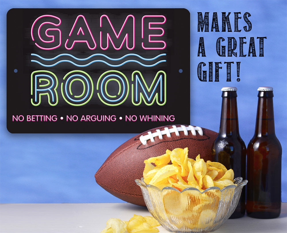 Game Room No Betting No Arguing No Whining - Metal Sign Metal Sign Lone Star Art 
