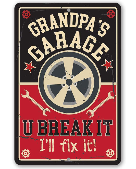 Grandpa's Garage - Metal Sign | Lone Star Art.