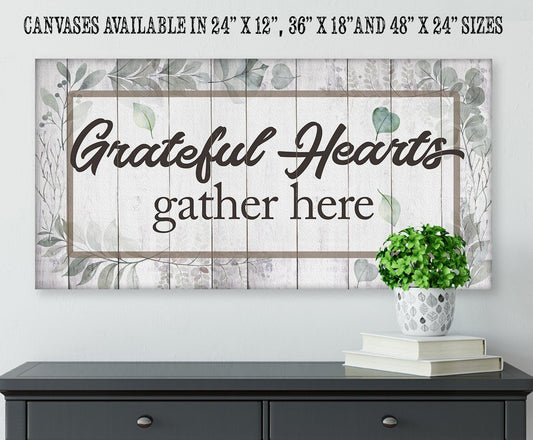 Grateful Hearts Gather Here - Canvas | Lone Star Art.