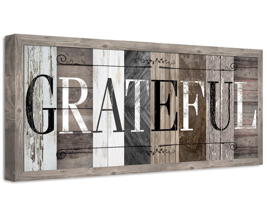 Grateful in Multi Pattern - Canvas | Lone Star Art.