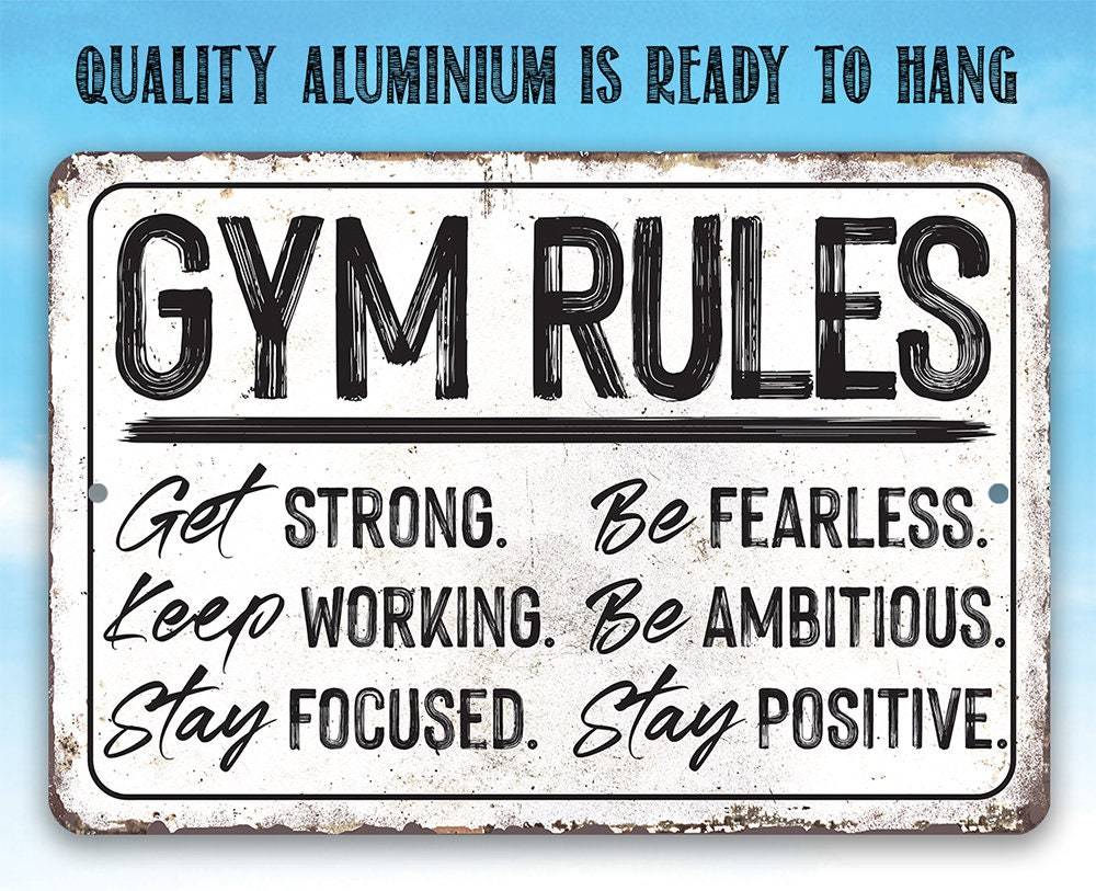 Gym Rules - Metal Sign | Lone Star Art.
