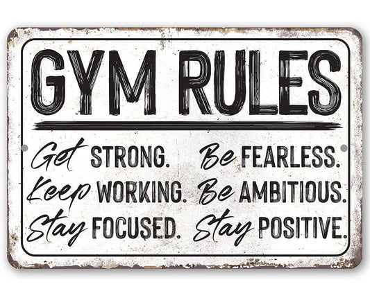 Gym Rules - Metal Sign | Lone Star Art.
