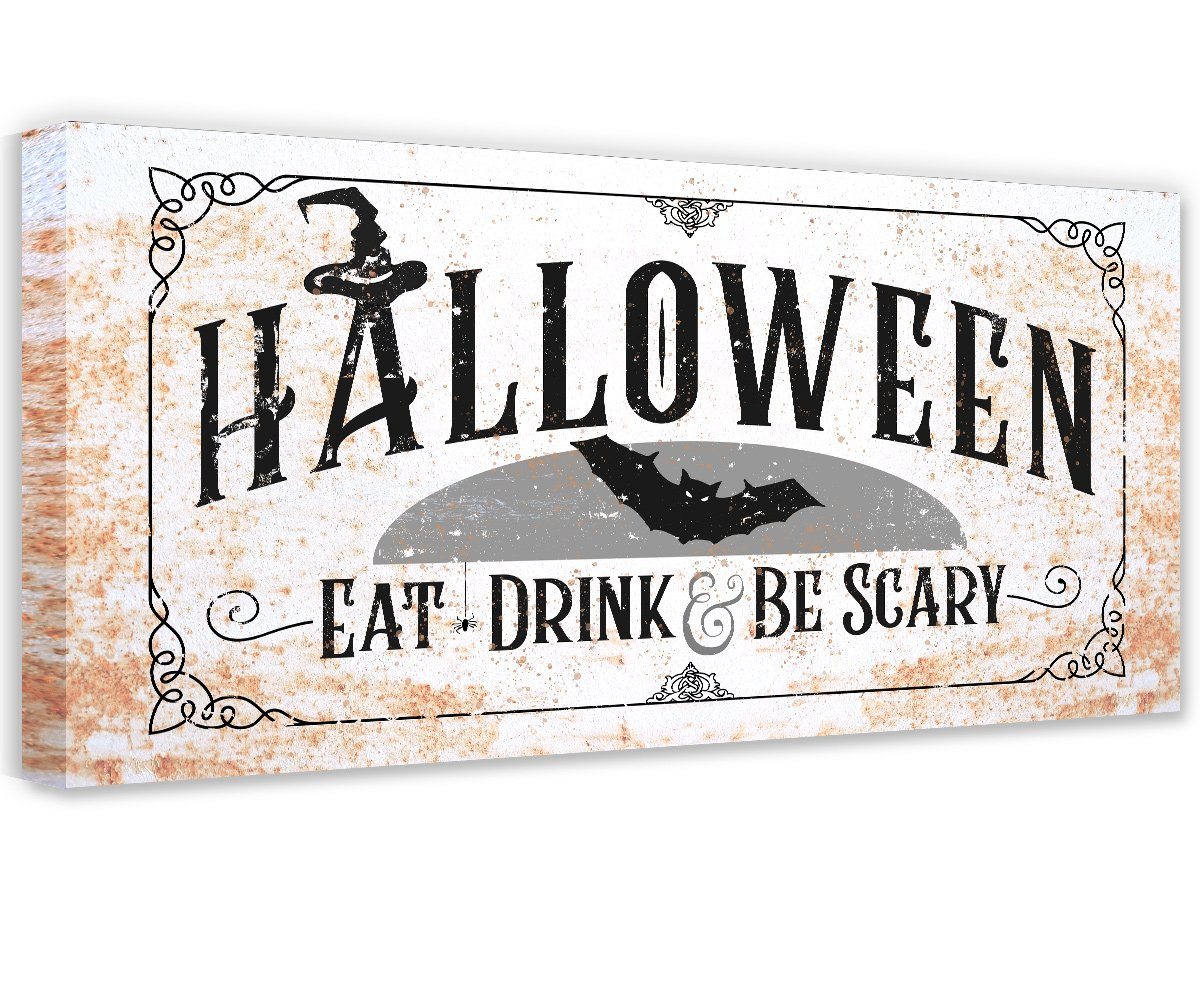 Halloween Eat Drink Be Scary - Canvas | Lone Star Art.