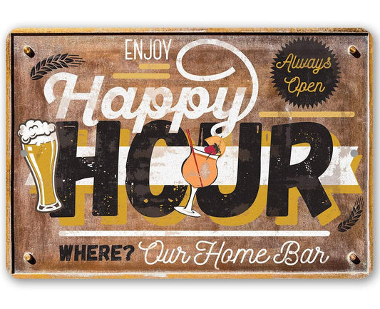 Happy Hour - Metal Sign | Lone Star Art.