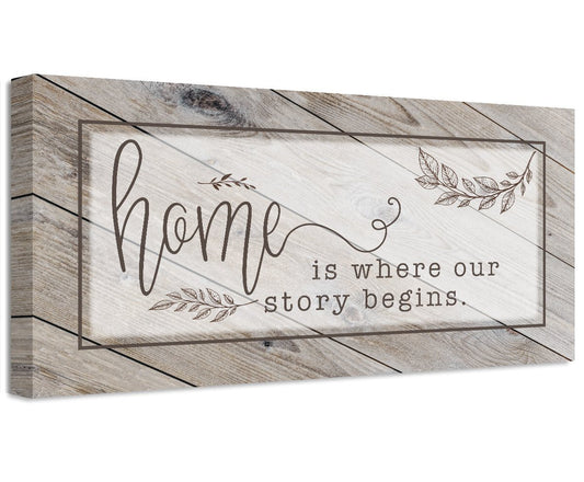 Home Is Where Our Story Begins - Canvas | Lone Star Art.