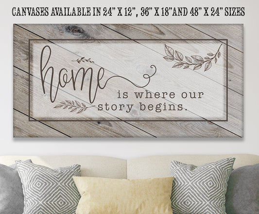 Home Is Where Our Story Begins - Canvas | Lone Star Art.