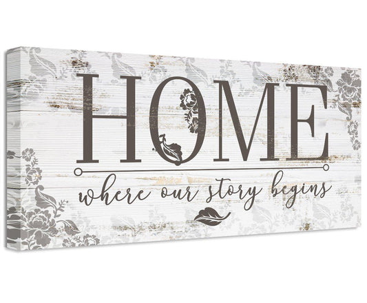Home Where Our Story Begins - Canvas | Lone Star Art.