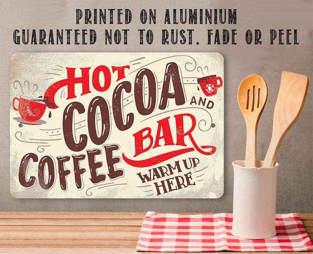 Hot Cocoa and Coffee Bar - Metal Sign | Lone Star Art.