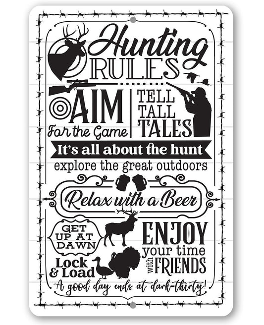 Hunting Rules - Metal Sign | Lone Star Art.