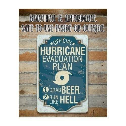 Hurricane Evacuation Plan - Metal Sign | Lone Star Art.